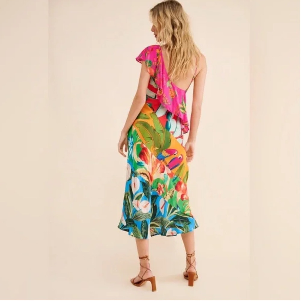FARM Rio Multicolor Tropical Print Ruffle Dress - Picture 2 of 10